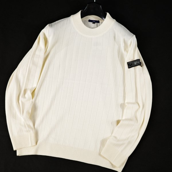 新品1円～★g-stage ジーステージ メンズ 秋冬長袖 吸湿 発熱 保温 モックネック ウォッシャブルニット 48 L G-Heat ワイドリブ編◆8423◆_画像5