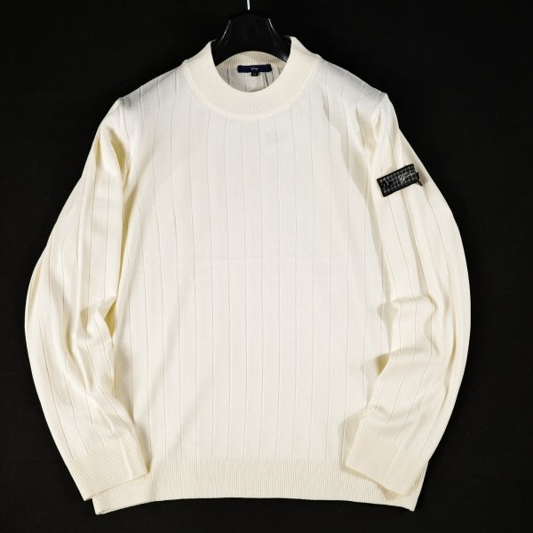 新品1円～★g-stage ジーステージ メンズ 秋冬長袖 吸湿 発熱 保温 モックネック ウォッシャブルニット 46 M G-Heat ワイドリブ編◆8422◆_画像3