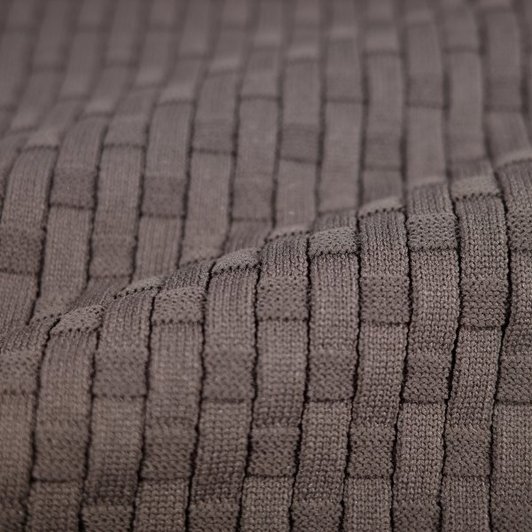 新品1円～★g-stage ジーステージ メンズ 超伸縮 軽量 ストレッチ モックネック ニットソー 50 XL セーター 茶 立体ブロック編◆8437◆_画像2