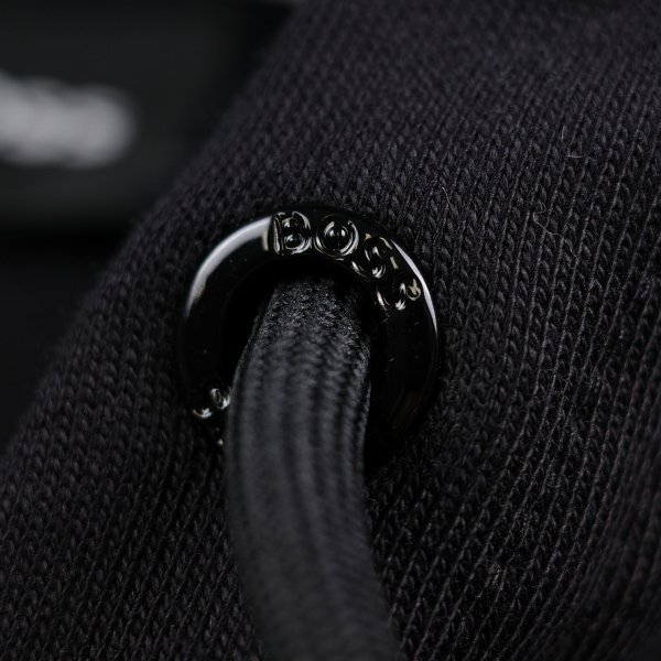 新品1円~★定価3.8万 BOSS ボス メンズ 最高級ライン コットン綿 ジップアップパーカー S ロゴ ヒューゴボス フーディー 黒本物 ◆A3501◆_画像7