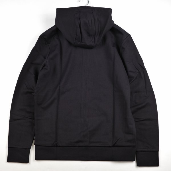 新品1円~★定価3.8万 BOSS ボス メンズ 最高級ライン コットン綿 ジップアップパーカー L ロゴ ヒューゴボス フーディー 黒本物 ◆A3541◆_画像10