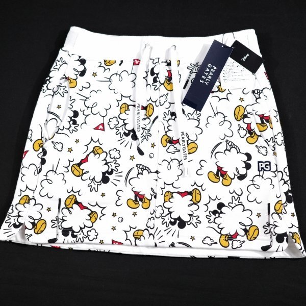 新品1円～★定価2.8万 PEARLY GATES パーリーゲイツ レディース ゴルフウェア 日本製 秋冬 裏地ボア ストレッチ スカート 1 M 白 ◆8762◆_画像2