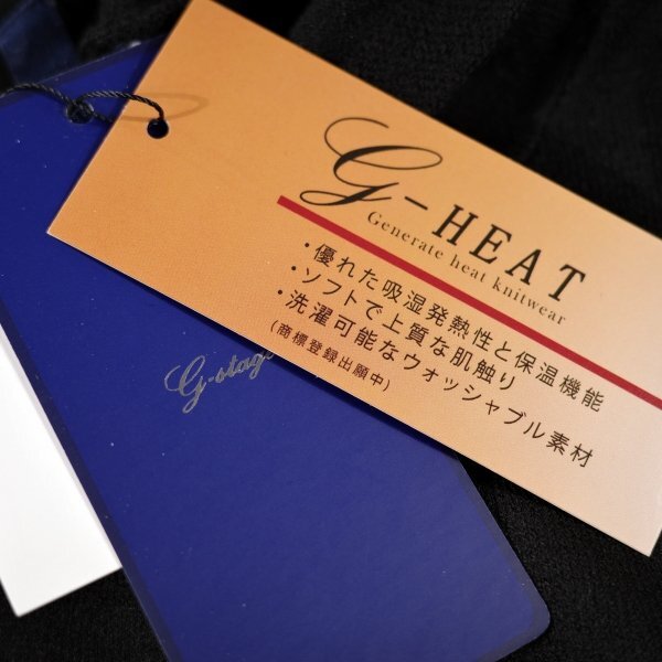 新品1円～★g-stage ジーステージ メンズ ニットパーカー 46 M ブラック 保温 吸湿蓄熱 G-Heat カシミヤタッチ プルオーバーゴルフ◆8785◆_画像2