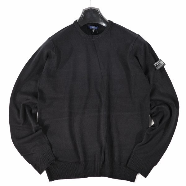 新品1円~★g-stage ジーステージ メンズ 保温 吸湿 発熱 長袖ニット 46 M Gヒート クルーネック セーター 黒 ブラック 本物 ◆8782◆_画像4