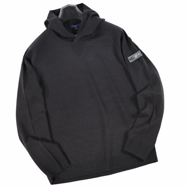 新品1円～★g-stage ジーステージ メンズ ニットパーカー 46 M ブラック 保温 吸湿蓄熱 G-Heat カシミヤタッチ プルオーバーゴルフ◆8785◆_画像6