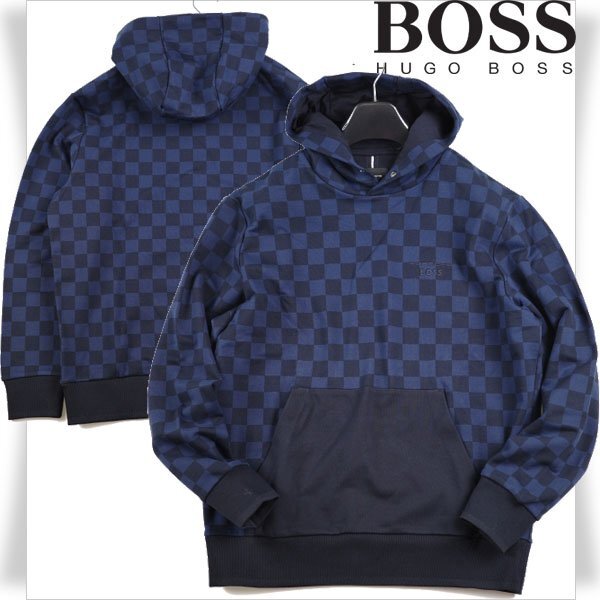 新品1円~★定価5.7万 Porsche×BOSS ポルシェ×ボス メンズ コットン綿 プルオーバーフーディー S パーカーネイビーヒューゴボス◆A3552◆_画像1