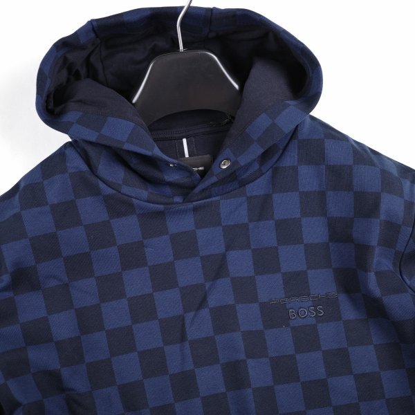 新品1円~★定価5.7万 Porsche×BOSS ポルシェ×ボス メンズ コットン綿 プルオーバーフーディー S パーカーネイビーヒューゴボス◆A3552◆_画像4