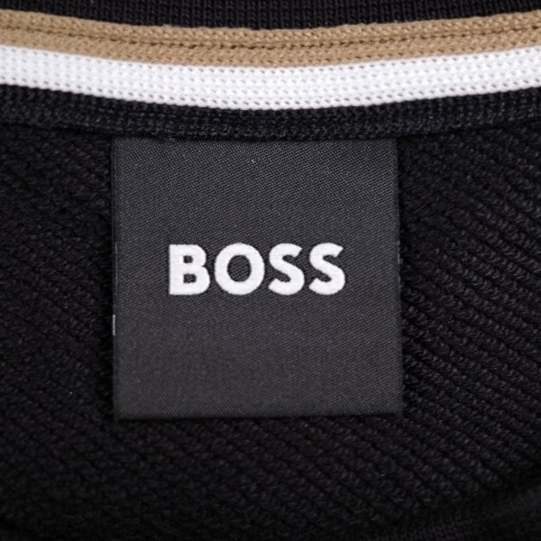 新品1円~★定価3.8万 BOSS ボス メンズ 最高級ライン ロゴ コットン綿 クルーネックスウェット S トレーナー ヒューゴボス 黒 ◆A3547◆_画像10