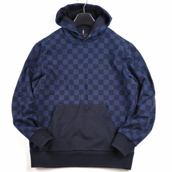 新品1円~★定価5.7万 Porsche×BOSS ポルシェ×ボス メンズ コットン綿 プルオーバーフーディー S パーカーネイビーヒューゴボス◆A3552◆_画像3