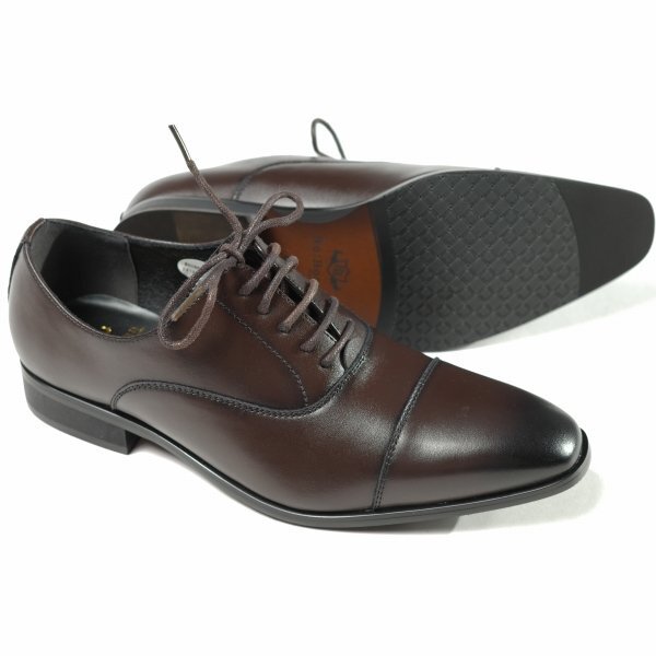  новый товар 1 иен ~*Re:Bornn Reborn мужской action кожа бизнес обувь 25.5cm темно-коричневый гонки выше распорка chip *8876*