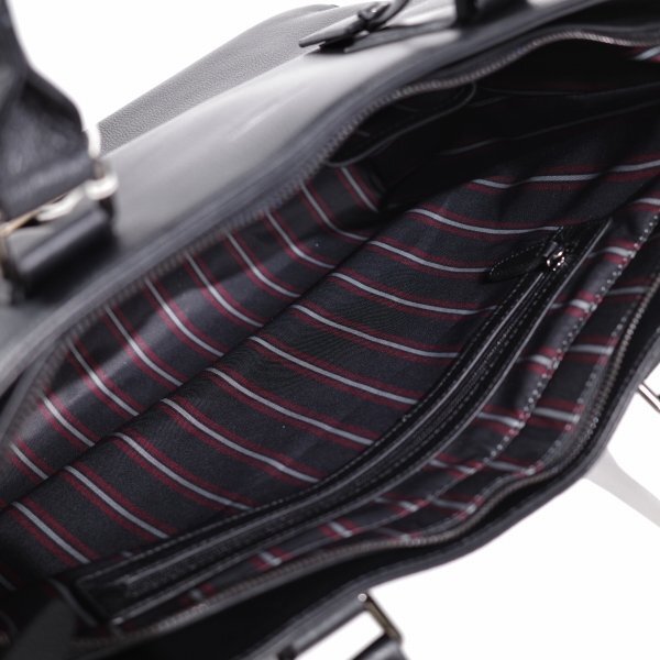 新品1円～★定価2.6万 KATHARINE HAMNETT LONDON キャサリン ハムネット ロンドン 牛革 本革レザー トートバッグ 黒 ビジネス◆9003◆_画像8