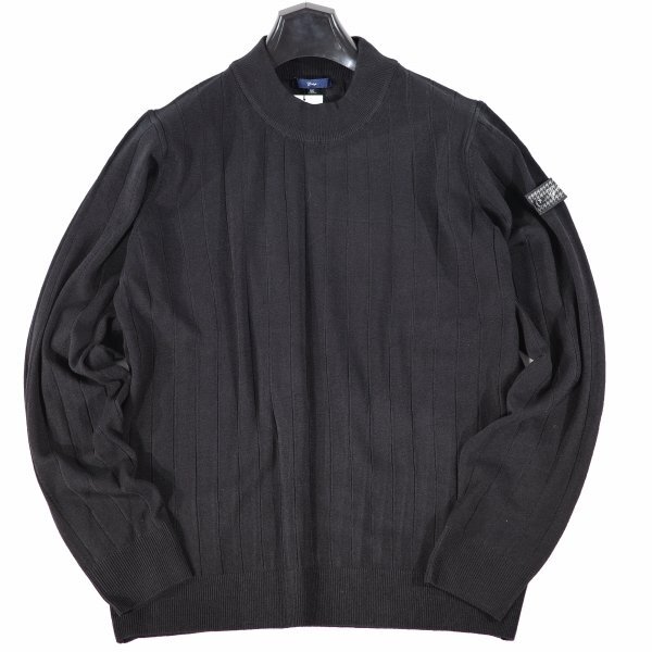 新品1円~★g-stage ジーステージ メンズ 秋冬長袖 吸湿 発熱 保温 モックネック ウォッシャブルニット 46 M G-Heat ワイドリブ編◆9036◆_画像3