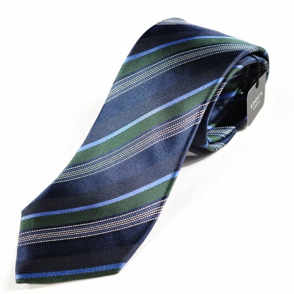 新品1円～★定価1.4万 エポカ ウォモ EPOCA UOMO 日本製 シルク絹100% ネクタイ 織柄 ネイビー 正規店本物 ◆9069◆_画像6