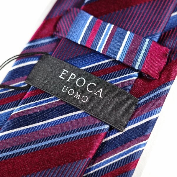 新品1円～★定価1.4万 エポカ ウォモ EPOCA UOMO 日本製 シルク絹100% ネクタイ 織柄 バーガンディ 正規店本物 ◆9068◆_画像4