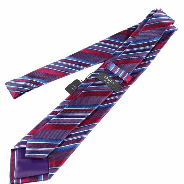 新品1円～★定価1.4万 エポカ ウォモ EPOCA UOMO 日本製 シルク絹100% ネクタイ 織柄 バーガンディ 正規店本物 ◆9068◆_画像3