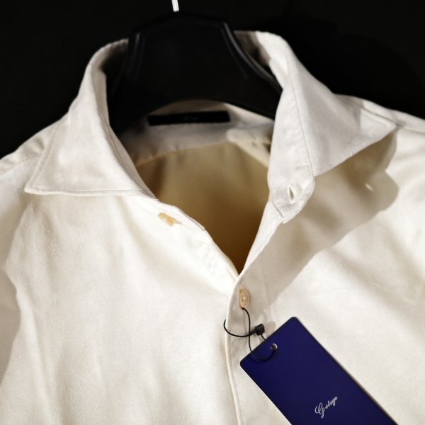 新品1円~★定価1.1万 g-stage ジーステージ メンズ 長袖 エコスウェード ストレッチシャツ カジュアルシャツ 50 XL ベージュ 本物◆9102◆_画像6