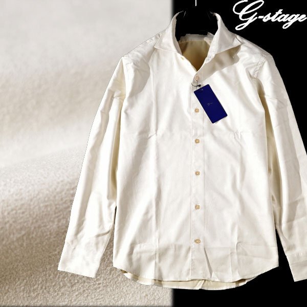 新品1円~★定価1.1万 g-stage ジーステージ メンズ 長袖 エコスウェード ストレッチシャツ カジュアルシャツ 50 XL ベージュ 本物◆9102◆_画像1