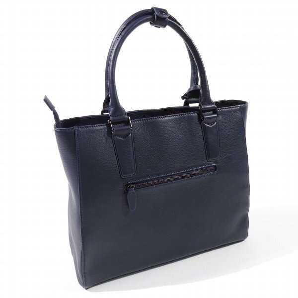 新品1円～★定価2.6万 KATHARINE HAMNETT LONDON キャサリン ハムネット ロンドン 牛革 本革レザー トートバッグ ネイビービジネス◆9160◆_画像5