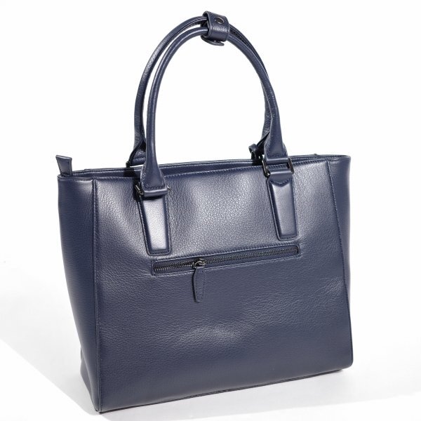 新品1円~★定価2.4万 KATHARINE HAMNETT LONDON キャサリン ハムネット ロンドン 牛革 本革レザー トートバッグ ネイビー 紺 ◆9159◆_画像6