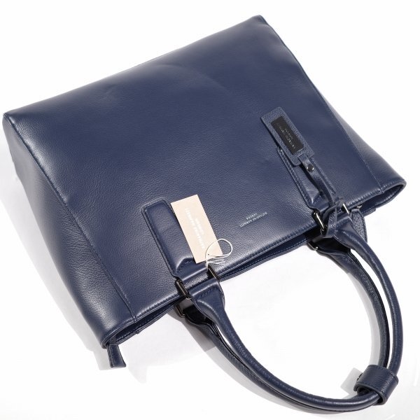 新品1円~★定価2.4万 KATHARINE HAMNETT LONDON キャサリン ハムネット ロンドン 牛革 本革レザー トートバッグ ネイビー 紺 ◆9159◆_画像8