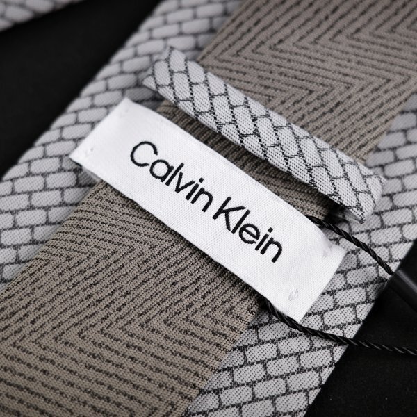 新品1円～★定価1.3万 Calvin Klein カルバンクライン 日本製 ネクタイ 織柄 グレー 本物 ◆9203◆_画像4