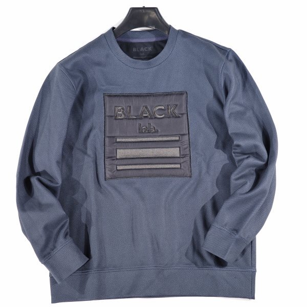 新品1円～★定価3万 BLACK LABEL lab. ブラックレーベル クレストブリッジ メンズ 長袖 クルーネックロゴスウェット M トレーナー◆9220◆_画像3