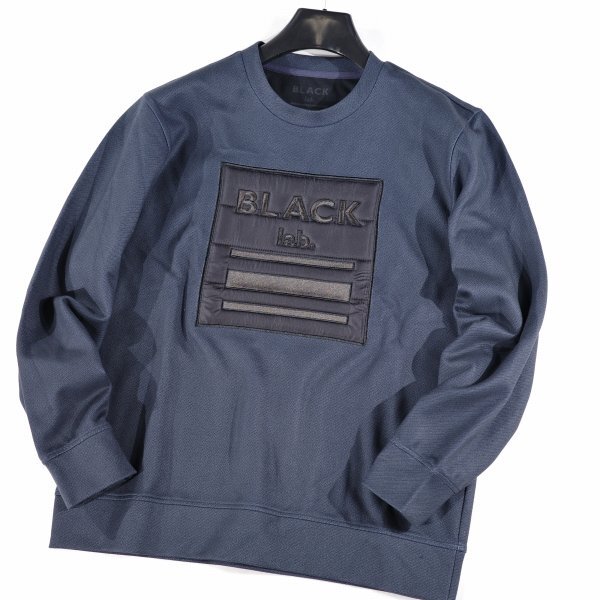 新品1円～★定価3万 BLACK LABEL lab. ブラックレーベル クレストブリッジ メンズ 長袖 クルーネックロゴスウェット M トレーナー◆9220◆_画像5