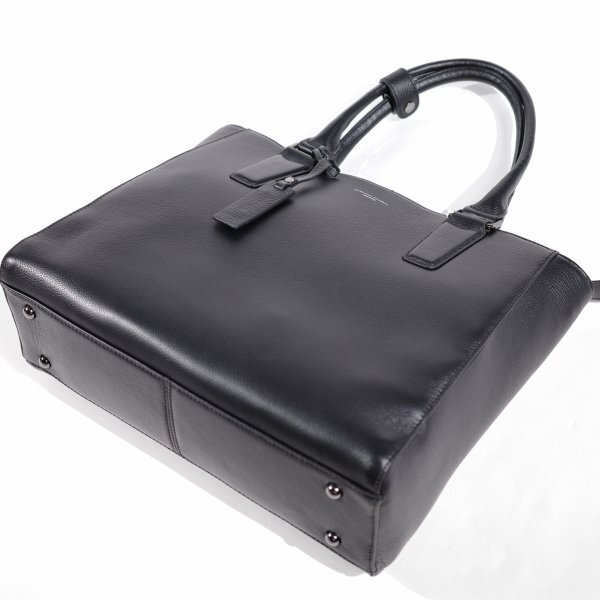 新品1円～★定価2.4万 KATHARINE HAMNETT LONDON キャサリン ハムネット ロンドン 牛革 本革レザー トートバッグ 黒 ブラック ◆9206◆_画像7