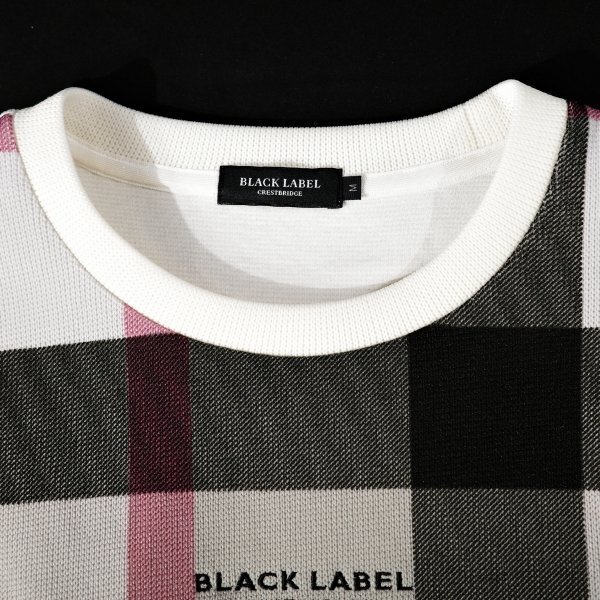 新品1円～★定価3万 BLACK LABEL ブラックレーベル クレストブリッジ メンズ 長袖 クレストブリッジチェックニットソー M 白 ◆9323◆_画像10