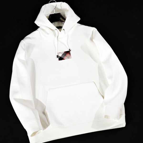 新品1円～★定価3.3万 BLACK LABEL ブラックレーベル クレストブリッジ クレストブリッジチェックワッペンフーディー パーカー L ◆9317◆_画像4