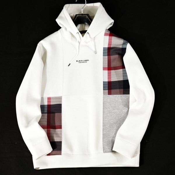 新品1円～★定価3.3万 BLACK LABEL ブラックレーベル クレストブリッジ メンズ パッチワークチェックフーディー パーカー L ◆9318◆_画像5