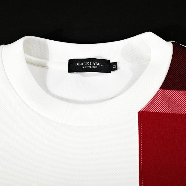 新品1円~★定価3万 BLACK LABEL ブラックレーベル クレストブリッジ ダンボールニット パッチワークスウェット トレーナー M 白◆9320◆_画像10
