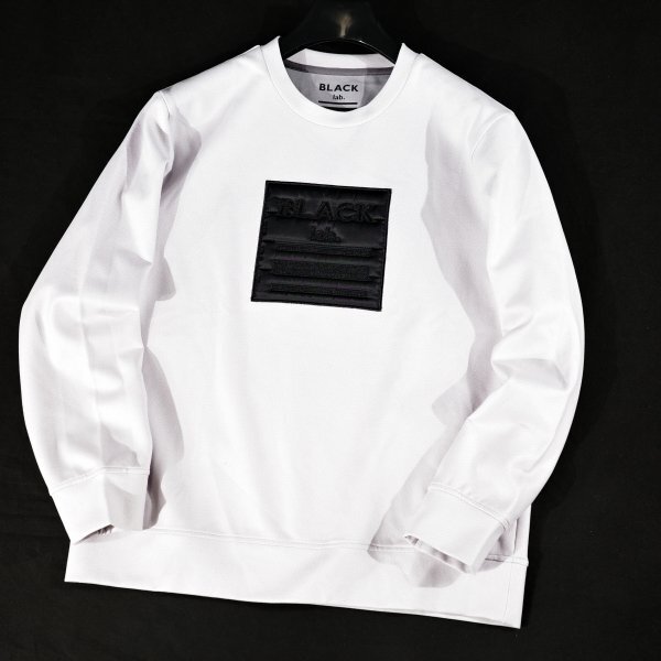 新品1円～★定価3万 BLACK LABEL lab. ブラックレーベル クレストブリッジ メンズ 長袖 クルーネックロゴスウェット M トレーナー◆9314◆_画像5