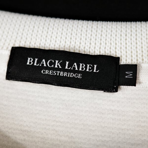 新品1円～★定価3万 BLACK LABEL ブラックレーベル クレストブリッジ メンズ 長袖 クレストブリッジチェックニットソー M 白 ◆9323◆_画像3