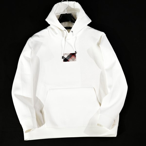 新品1円～★定価3.3万 BLACK LABEL ブラックレーベル クレストブリッジ クレストブリッジチェックワッペンフーディー パーカー L ◆9317◆_画像3