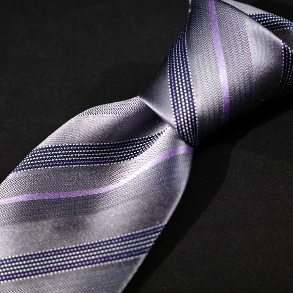 新品1円～★定価1.4万 エポカ ウォモ EPOCA UOMO 日本製 シルク絹100% ネクタイ 織柄 グレー 正規店本物 ◆9433◆_画像5