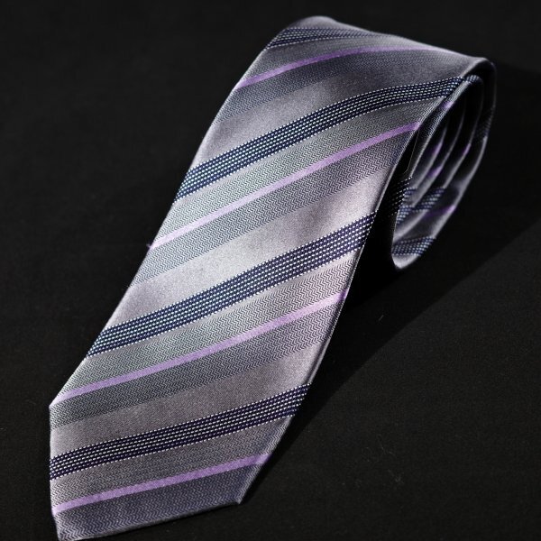 新品1円～★定価1.4万 エポカ ウォモ EPOCA UOMO 日本製 シルク絹100% ネクタイ 織柄 グレー 正規店本物 ◆9433◆_画像6