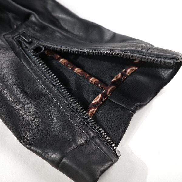 新品1円～★g-stage ジーステージ メンズ 秋冬 フェイクレザー シングルライダースジャケット 46 M 黒 ブラック ジップブルゾン◆9523◆_画像9