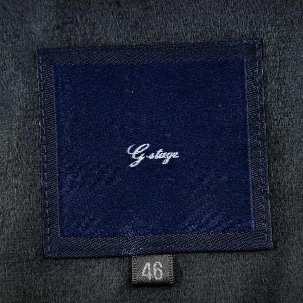 新品1円～★g-stage ジーステージ メンズ 秋冬 フェイクレザー シングルライダースジャケット 46 M 黒 ブラック ジップブルゾン◆9523◆_画像8