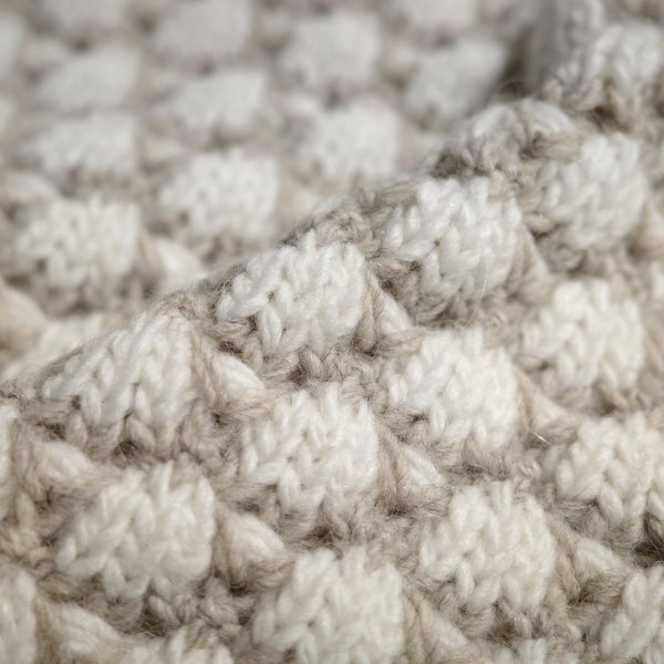 新品1円～★定価1.9万 TETE HOMME テットオム メンズ 長袖 アルパカ混 ポップコーンクルーネックニット L ベージュ セーター ◆9575◆_画像2