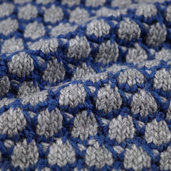 新品1円~★定価1.9万 TETE HOMME テットオム メンズ 長袖 アルパカ混 ポップコーンクルーネックニット LL グレーブルー セーター ◆9587◆_画像2