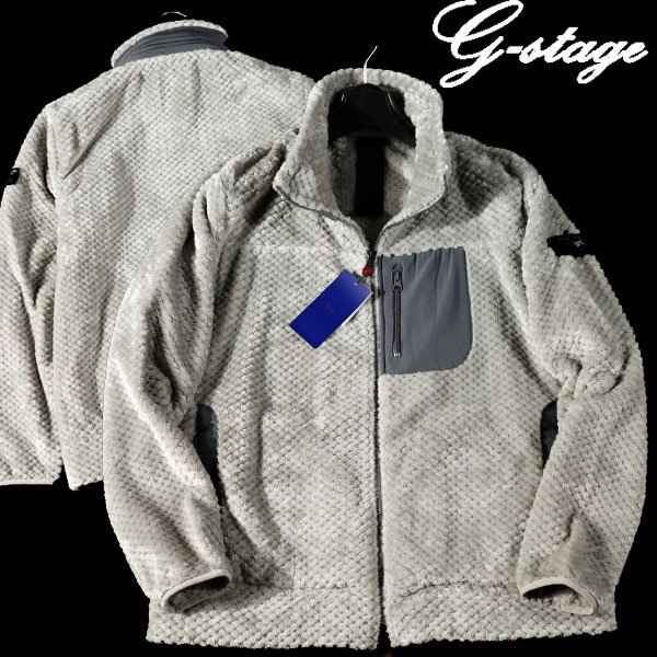 新品1円～★g-stage ジーステージ メンズ 秋冬 ムートン調 フリース ハイネック ジップアップブルゾン 48 L アウター ゴルフ◆9655◆_画像1