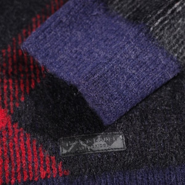 新品1円~★定価3.9万 BLACK LABEL ブラックレーベル クレストブリッジ 長袖 ビッグスケールバイアスチェックニット L ネイビー ◆9824◆_画像5