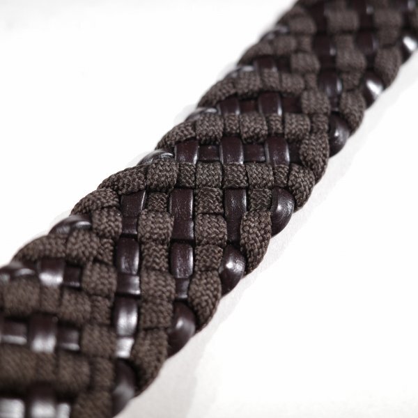 新品1円~★HIDEAWAYS NICOLEハイダウェイ ニコル メンズ 牛革レザー メッシュベルト フリーサイズ 本革 ブラウン ◆9916◆_画像5