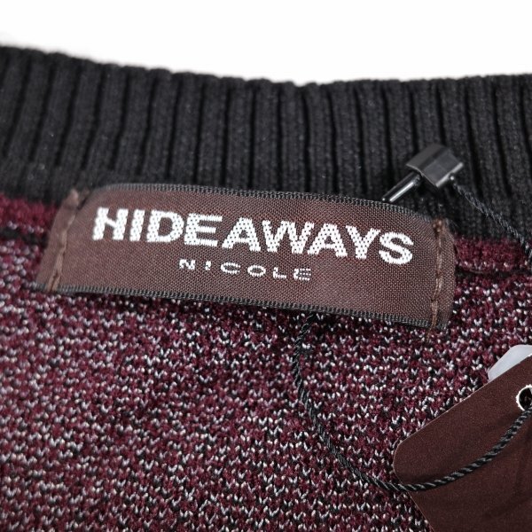 新品1円~★HIDEAWAYS NICOLE ハイダウェイ ニコル メンズ 秋冬 長袖 ブロークンチェックジャカードニット 46 M セーター 本物 ◆9992◆_画像9