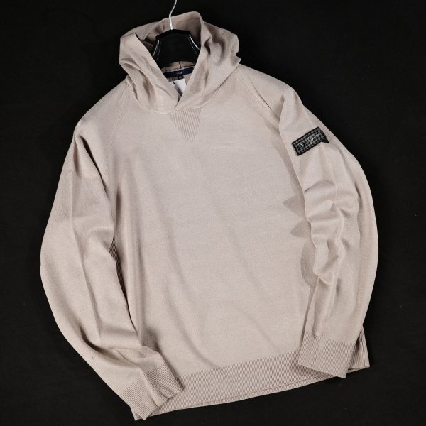新品1円～★g-stage ジーステージ メンズ ニットパーカー 50 XL ベージュ 保温吸湿蓄熱 G-Heat カシミヤタッチ プルオーバーゴルフ◆1042◆_画像4