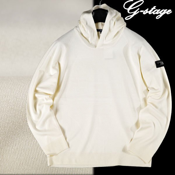 新品1円～★g-stage ジーステージ メンズ ニットパーカー 50 XL 保温 吸湿蓄熱 G-Heat カシミヤタッチ プルオーバーゴルフ◆1038◆_画像1