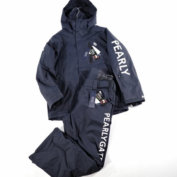 新品1円~★定価10.4万 PEARLY GATES パーリーゲイツ メンズ 中綿防寒 スノーボードウェア ブルゾン+パンツ 5 L ロゴ 防水 透湿 ◆B2179◆_画像2