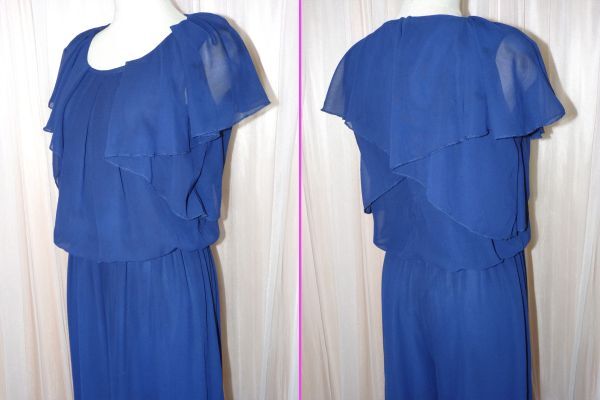 11-27☆Rich or Die*Tearly*濃紺シフォン*パンツスタイル*ロングワンピース/M/W32~51.B45~50☆_画像6