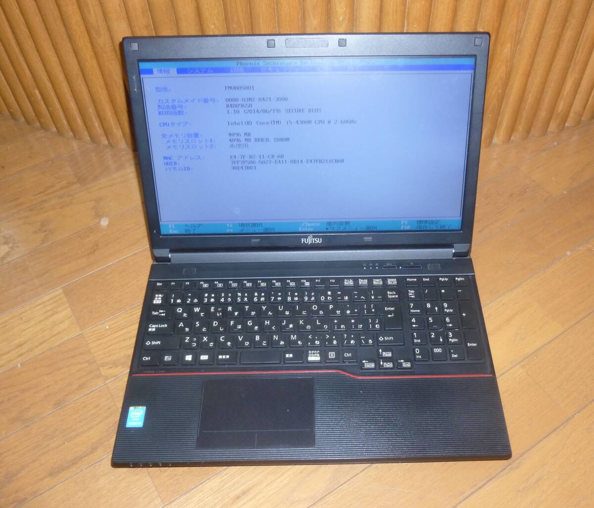 【第4世代】 ジャンク 富士通 LIFEBOOK A574/H Corei5-4300M/4GB/Win10キー/ 部品取　管P-427_画像1